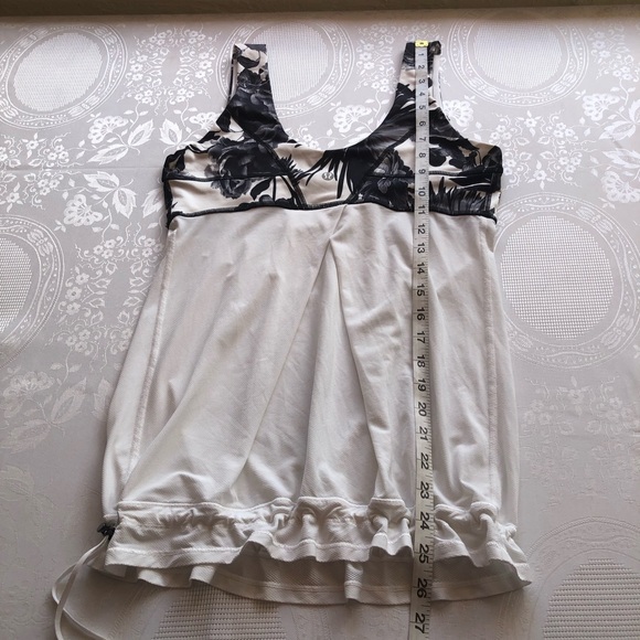 Lululemon Athletica Brisk Bloom Tame Me White/Black Tank-Top Women’s Size 6 - Picture 11 of 16